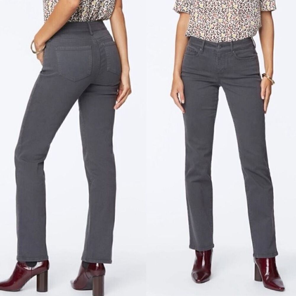 NYDJ Women's Jeans Marilyn Straight Leg Size 10 Vintage Pewter Gray